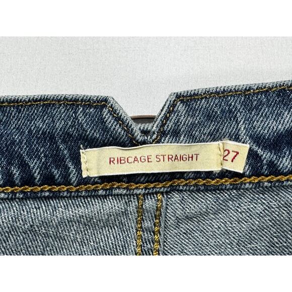 Levi's Women's Notched High Rise Ribcage Straight Full Length Jeans - Sz 27x32 - Picture 5 of 7